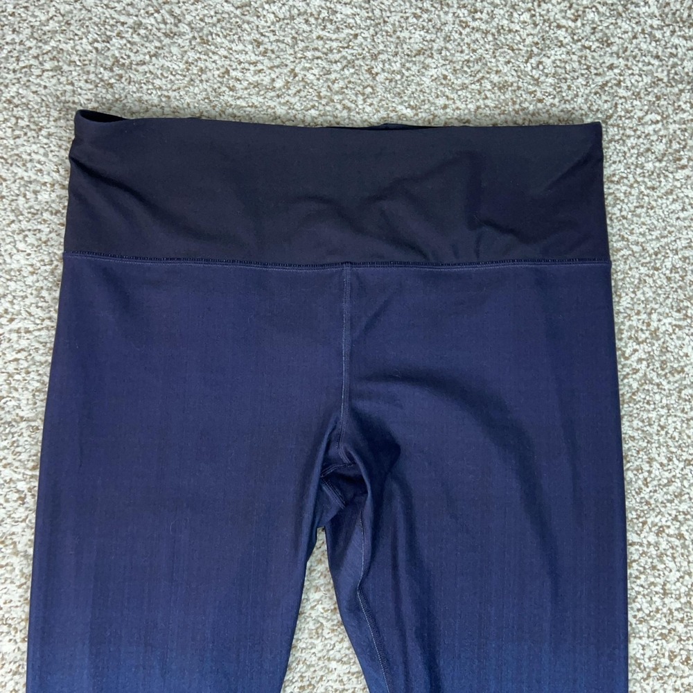 Athleta Leggings Womens XL Blue Ombre Elation 7/8 Tight Ankle Yoga Gym Sport - Picture 2 of 11